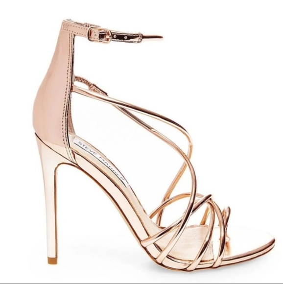 Steve Madden Rose Gold Strappy Sandle Heels - Picture 1 of 8